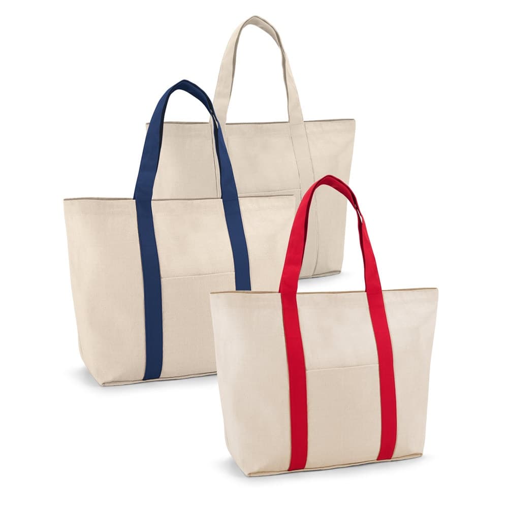 VILLE. Borsa 100% in tela di cotone con tasca interna e frontale (280 g/m²) - vista 2