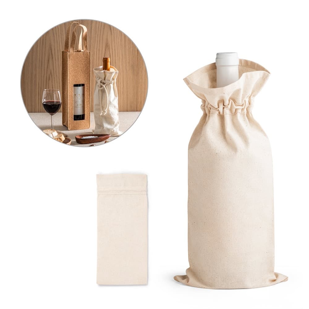 JEROME. Borsa per bottiglia in cotone 100% (180 g/m²) - vista 3