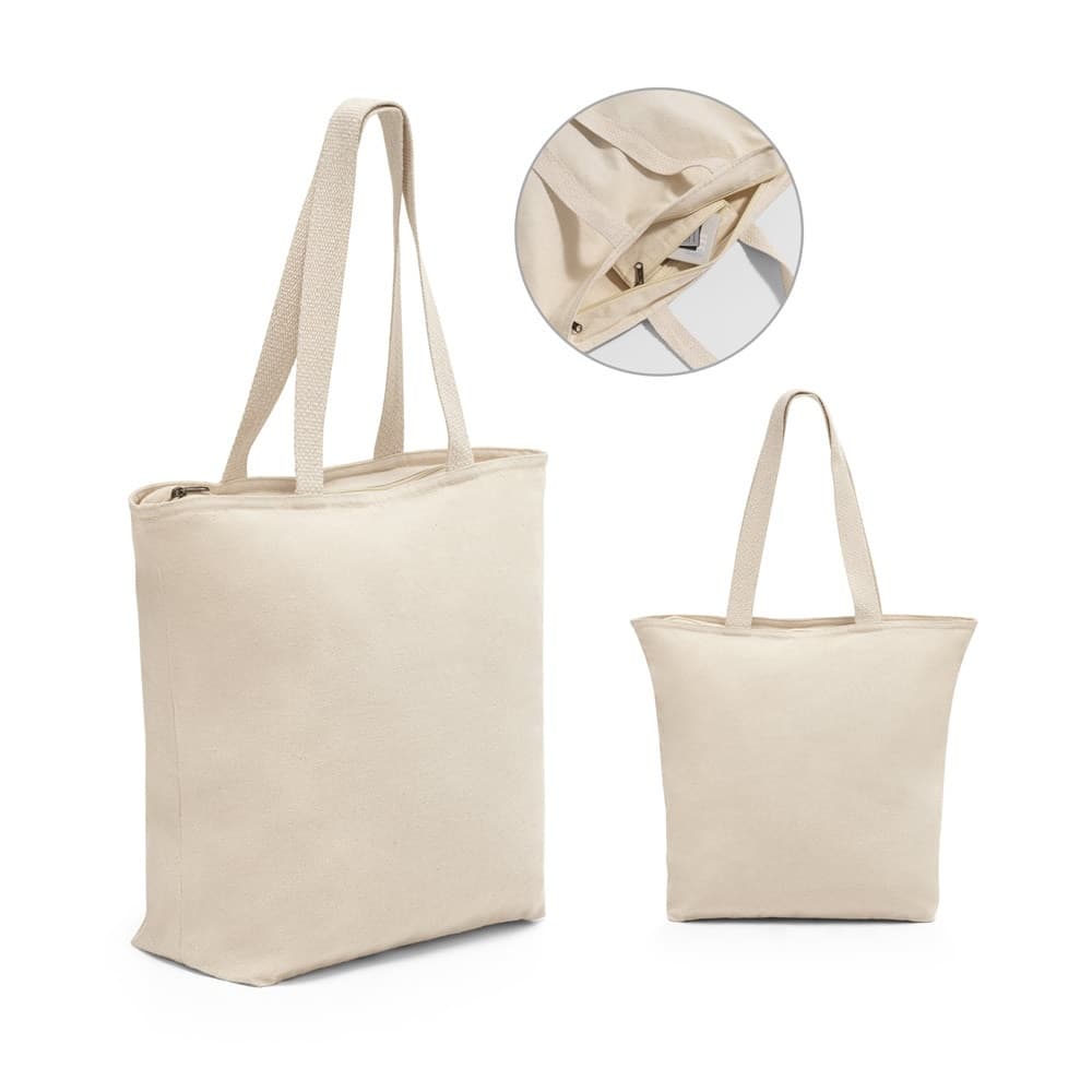 HACKNEY. Borsa in cotone 100% con chiusura (280 g/m²) - vista 5
