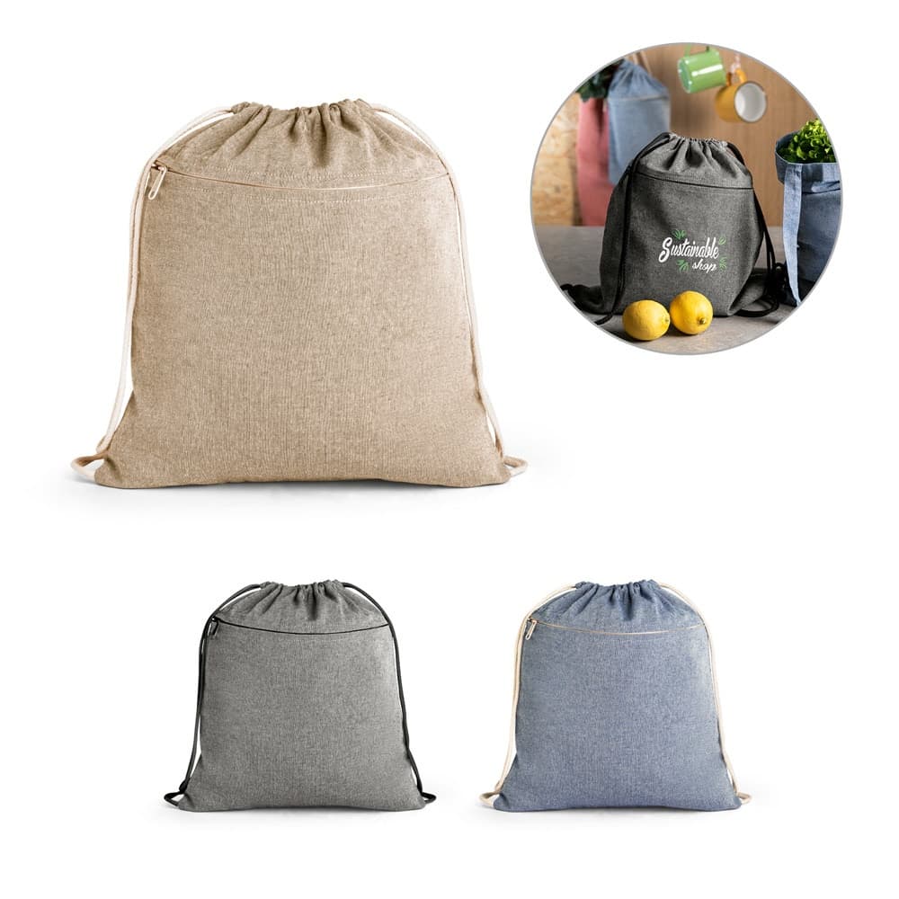 CHANCERY. Zaino a sacca in cotone riciclato (70%), poliestere (30% rPET) (140 g/m²) - vista 4