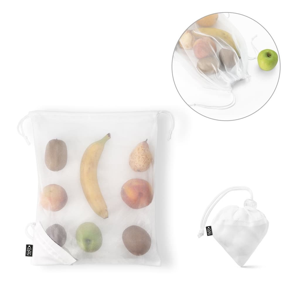 BOLZANO. Borsa pieghevole in maglia e poliestere riciclato 190T (100% rPET) - vista 5