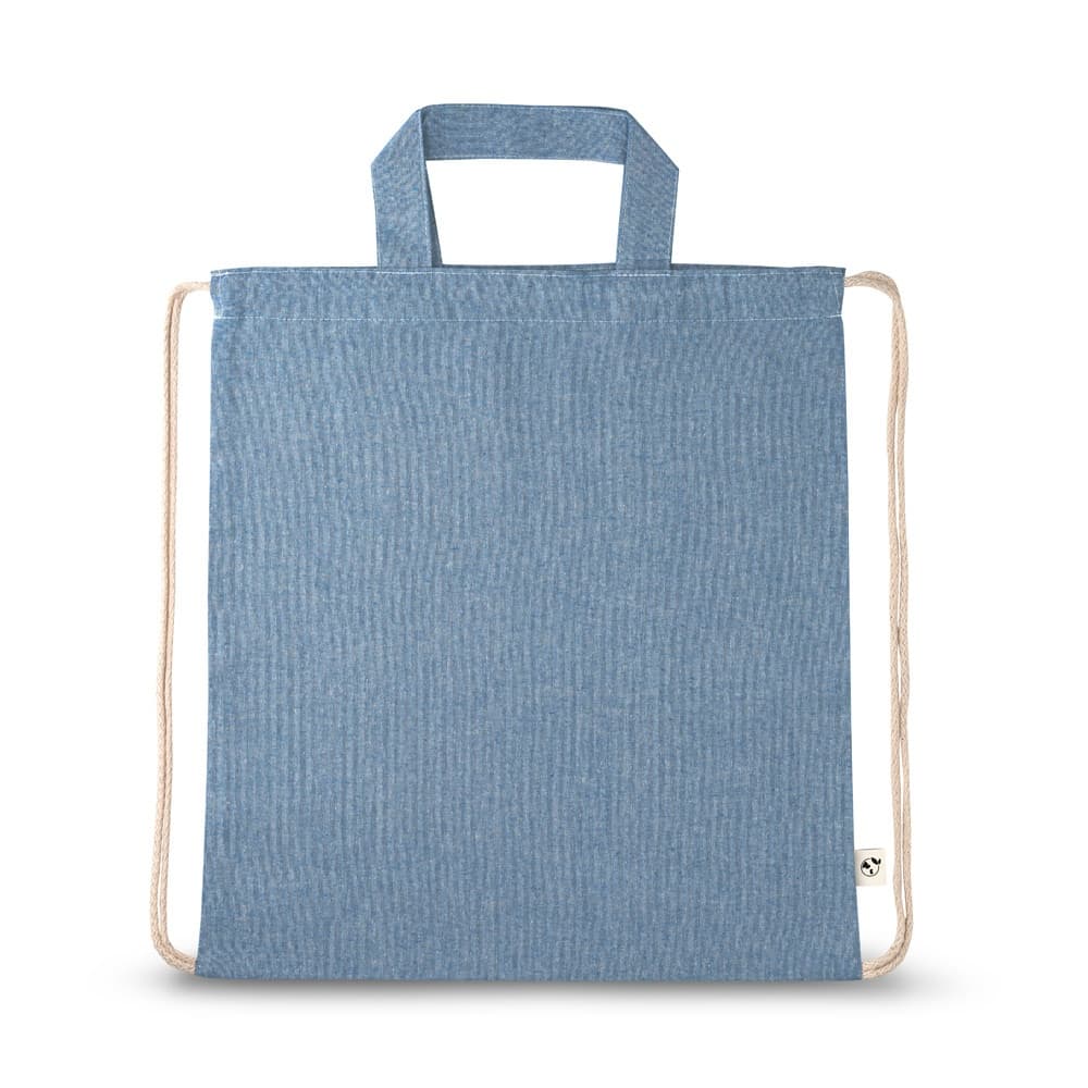 RISSANI. Zaino a sacca con cotone riciclato (70%) e poliestere (30% rPET) (140 g/m²) - vista 2
