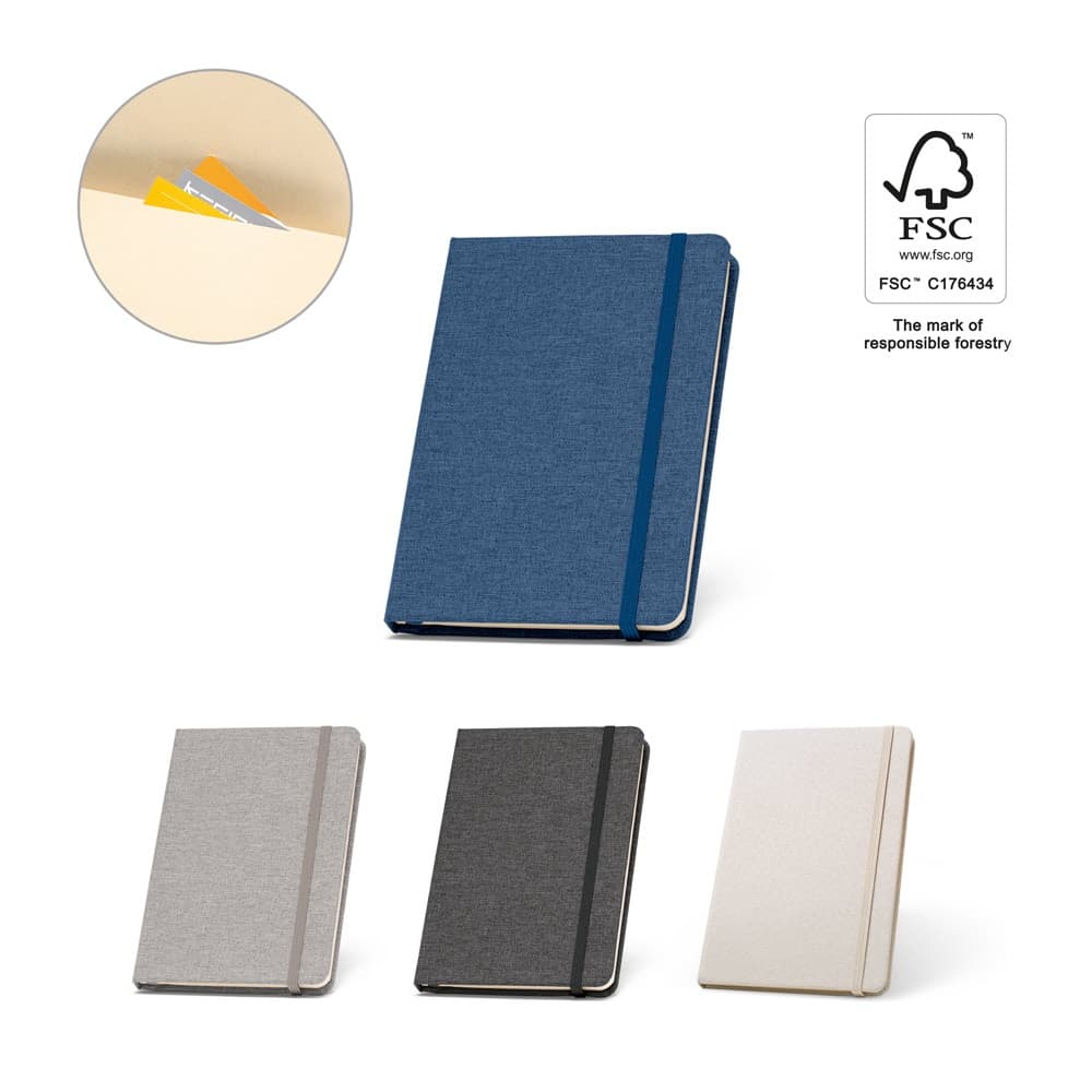 BOYD. Blocco note A5 in poliestere riciclato (100% rPET) con pagine a righe - vista 3