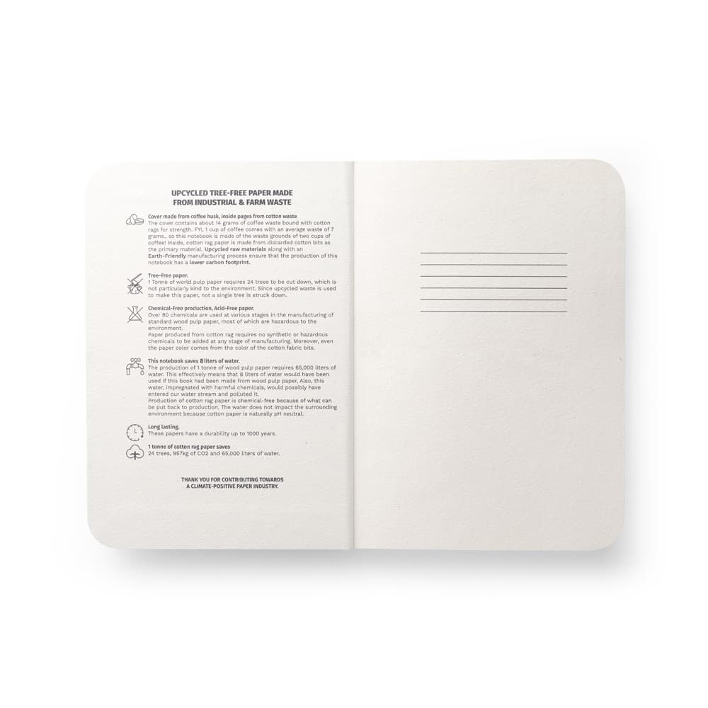 COFFEEPAD SEMI-RIGID. Block notes A5 con copertina semirigida fabbricata attraverso gli scarti della buccia di caffé (65%) - vista 3