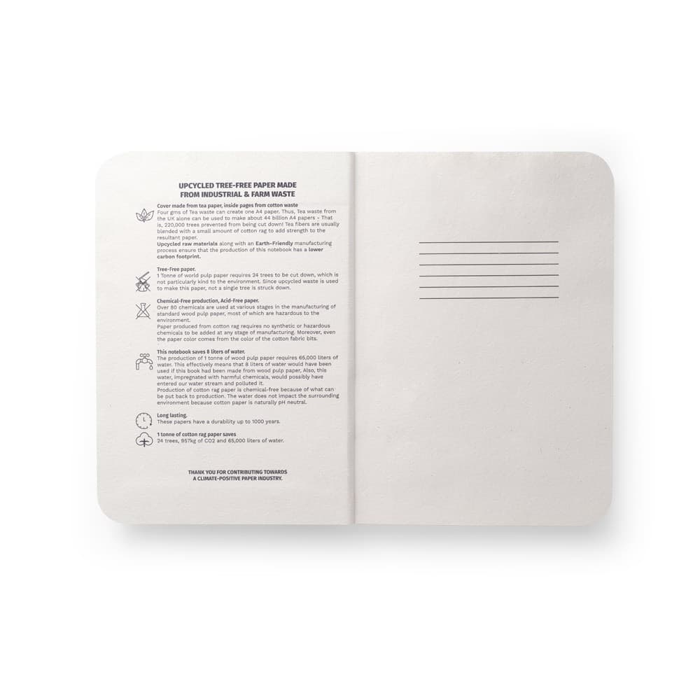 TEAPAD SEMI-RIGID. Block notes A5 con copertina flessibile fabbricata tramite gli scarti della foglie di té (65%) - vista 3