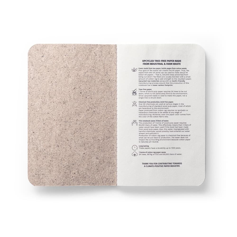 TEAPAD SOFT. Block notes A6 con copertina flessibile fabbricata tramite gli scarti delle foglie di té (65%) - vista 3