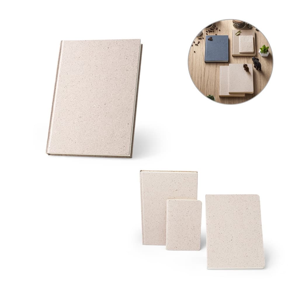 ORGANIC RIGID. Block notes A5 con copertina rigida fabbricata tramite la materia organica degli elefanti (80%) - vista 5