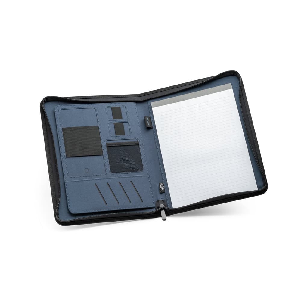 EMERGE FOLDER. Cartella A4 in poliestere riciclato (100% rPET) 300D con chiusura zip - vista 3