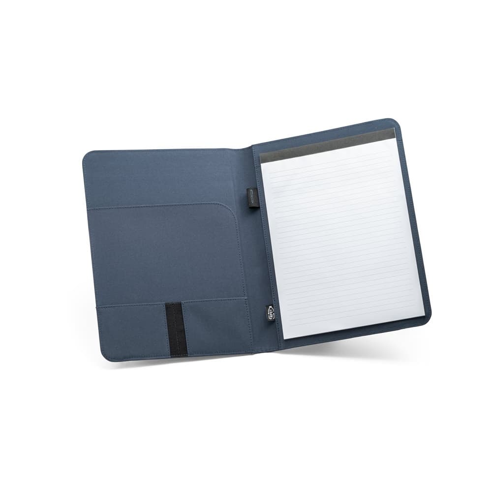 EMERGE FOLDER II. Cartella A4 in in poliestere riciclato (100% rPET) 300D con chiusura ad elastico - vista 2