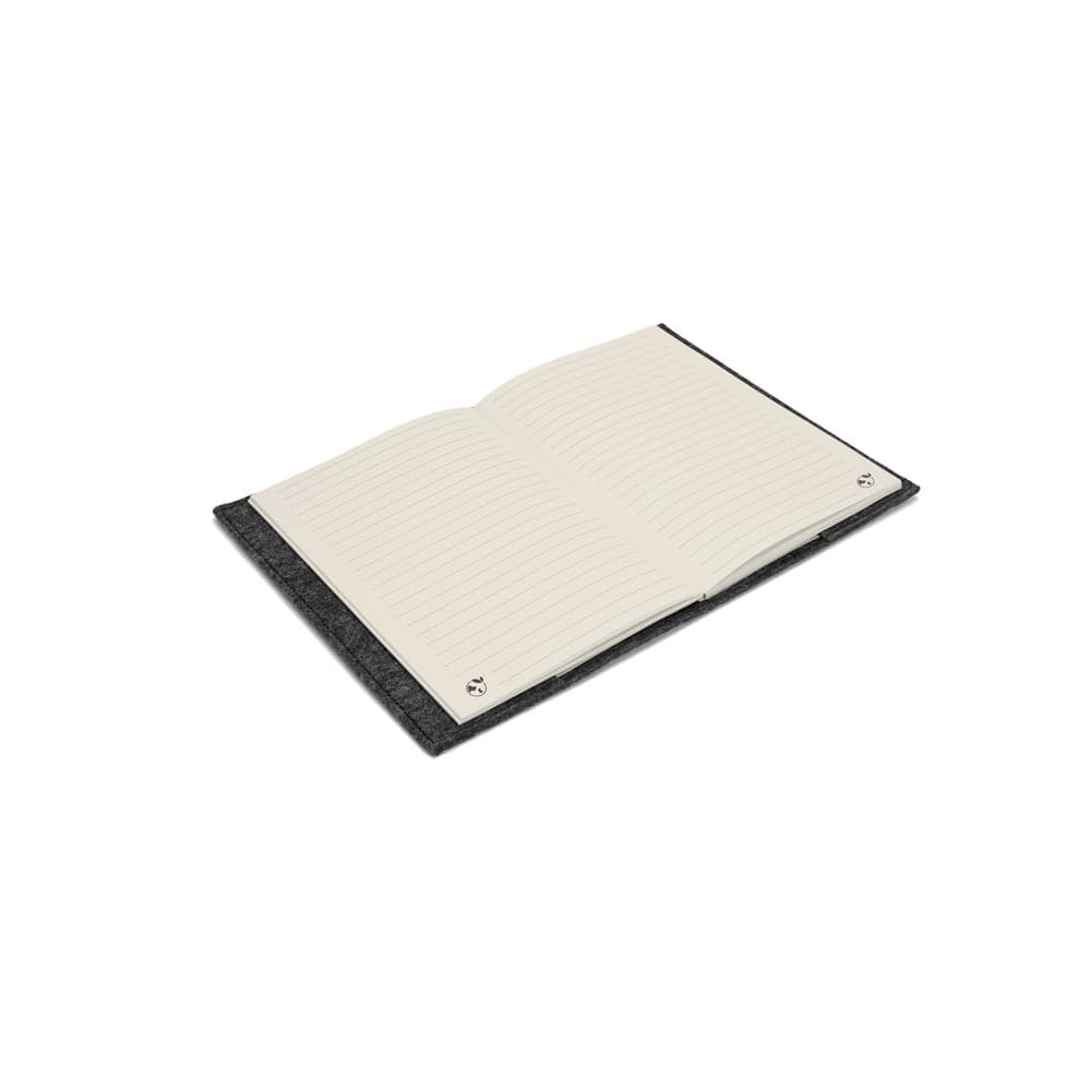 BALDWIN. Block notes A5 con copertina in feltro riciclato (100% rPET) e pagine a righe in carta riciclata al 100% - vista 3