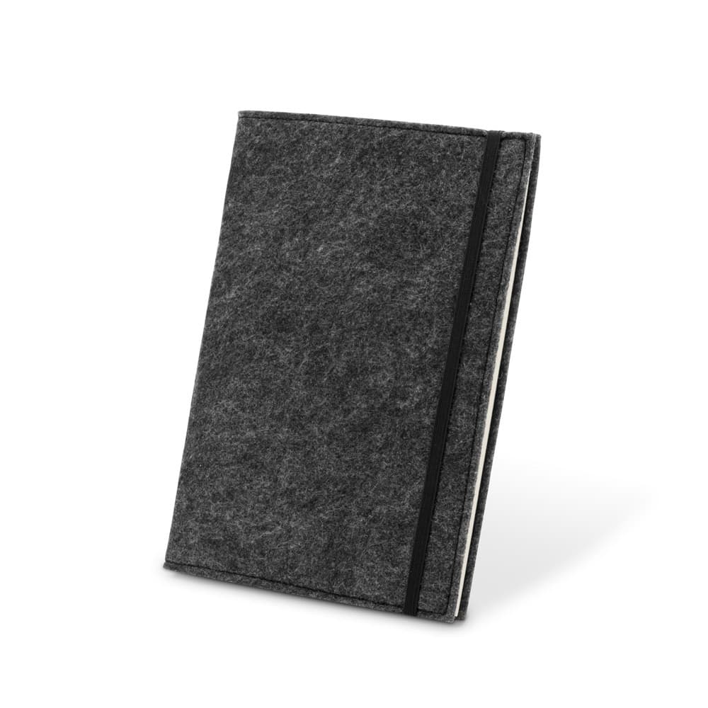 BALDWIN. Block notes A5 con copertina in feltro riciclato (100% rPET) e pagine a righe in carta riciclata al 100% - vista 1