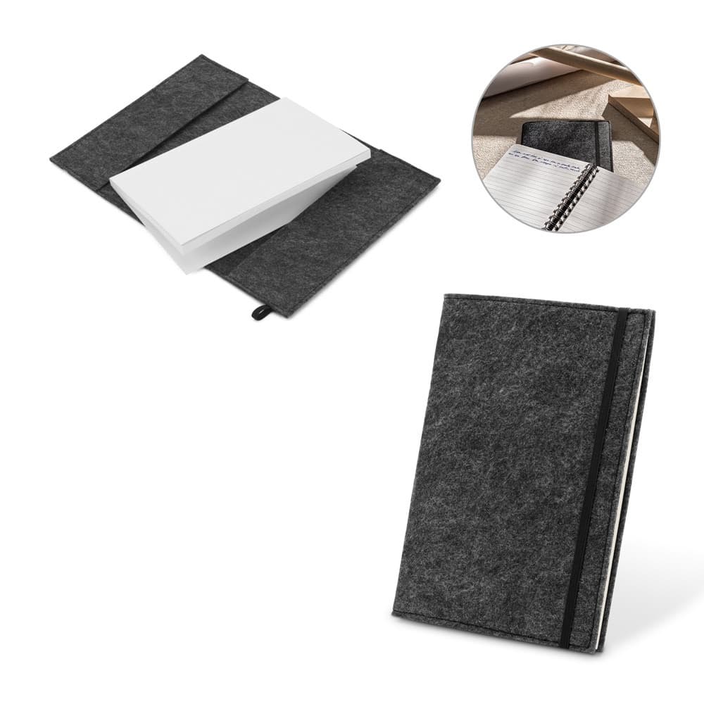 BALDWIN. Block notes A5 con copertina in feltro riciclato (100% rPET) e pagine a righe in carta riciclata al 100% - vista 7