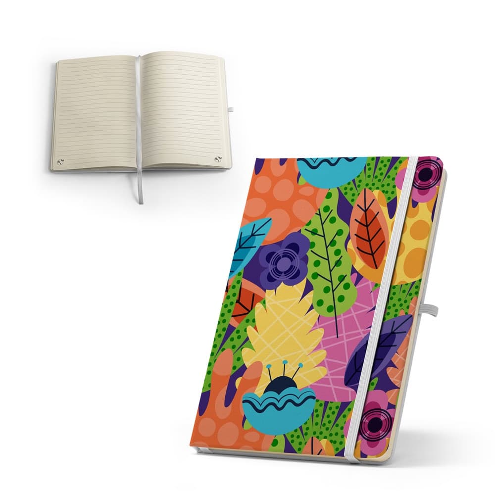 ANNE SUB. Quaderno A5 in poliestere riciclato (100% rPET) 300D, ideale per la personalizzazione tramite sublimazione - vista 5