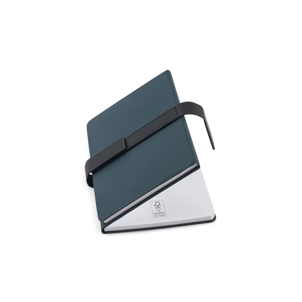 SANDERSON. Blocco note A5 in PU (riciclato al 50%) con due blocchi: pagine a righe e pagine bianche - vista 4