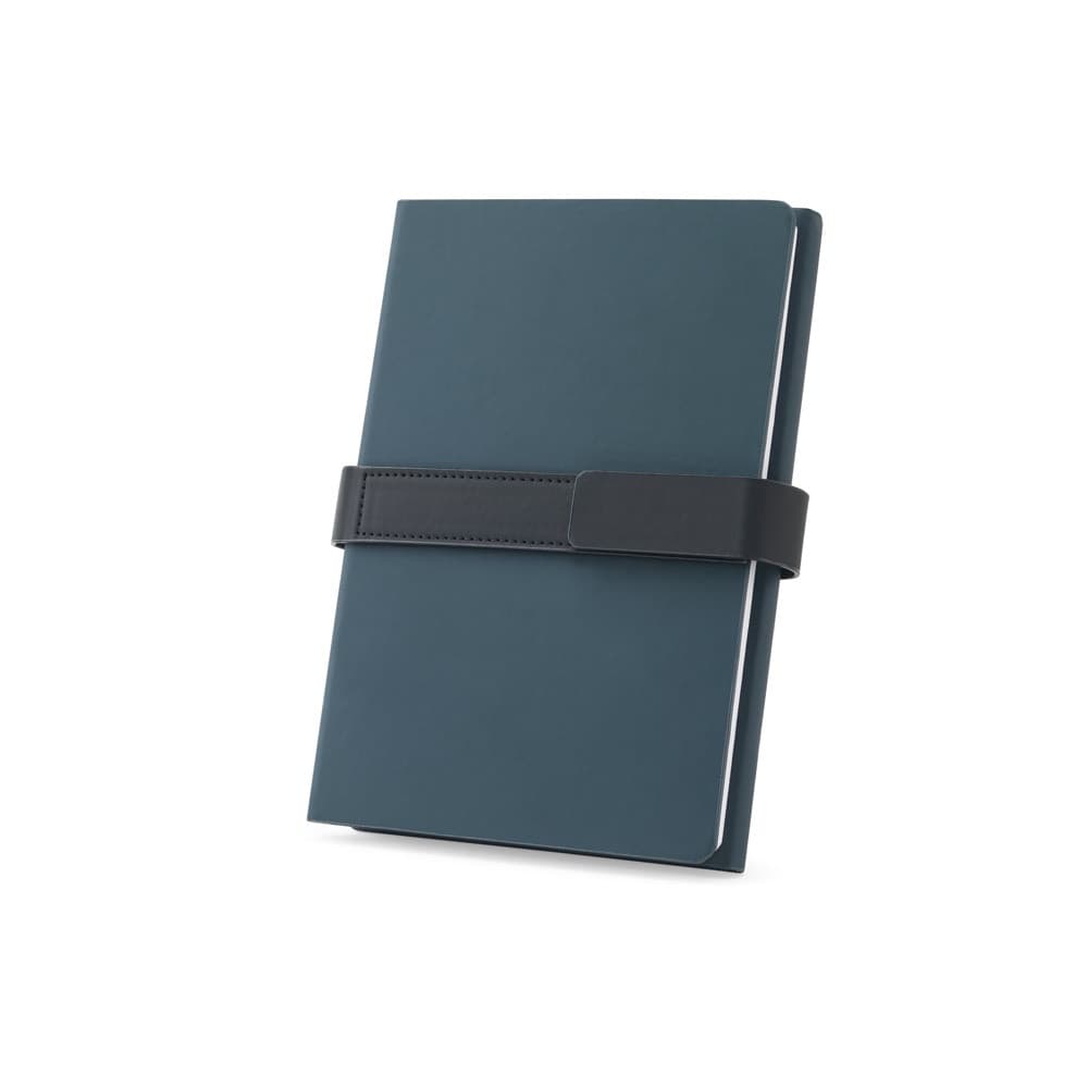 SANDERSON. Blocco note A5 in PU (riciclato al 50%) con due blocchi: pagine a righe e pagine bianche - vista 1