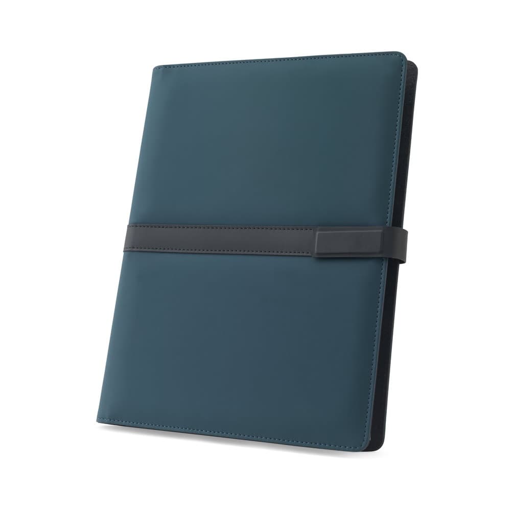 SANDERSON FOLDER. Cartella A4 in PU (riciclato al 50%) con chiusura magnetica e blocco note con pagine a righe - vista 1