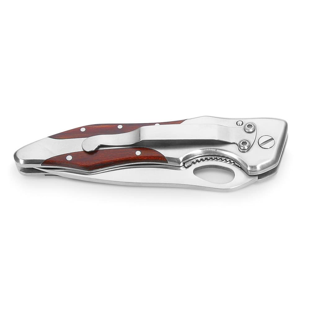 LAWRENCE. Coltello tascabile in acciaio inox e legno - vista 2