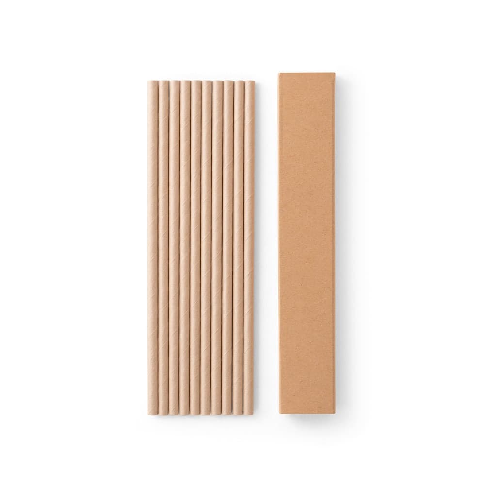LAMONE. Set di 10 cannucce in carta kraft - vista 1