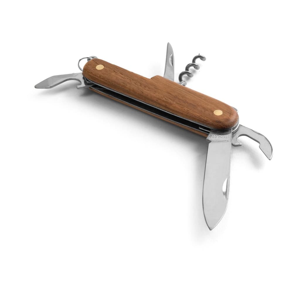 BELPIANO. Coltello tascabile multifunzione in acciaio inox e legno - vista 4