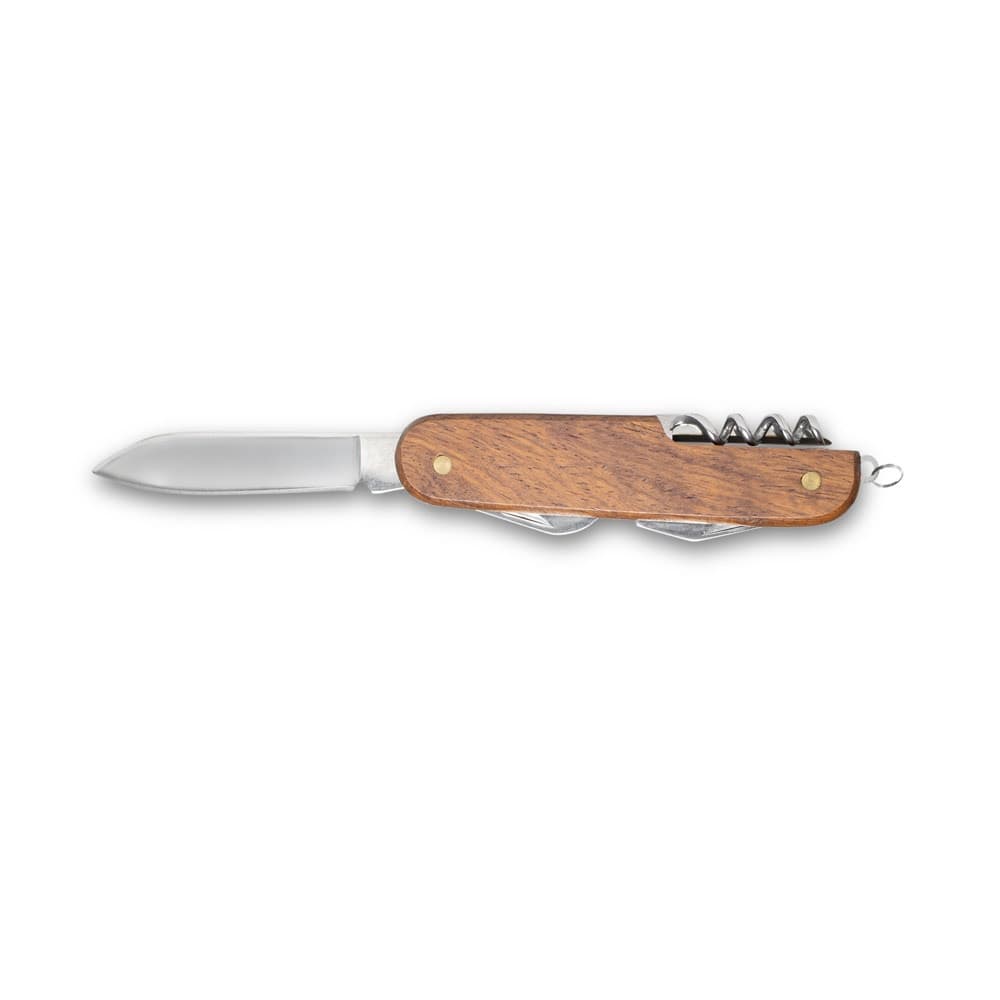 BELPIANO. Coltello tascabile multifunzione in acciaio inox e legno - vista 1