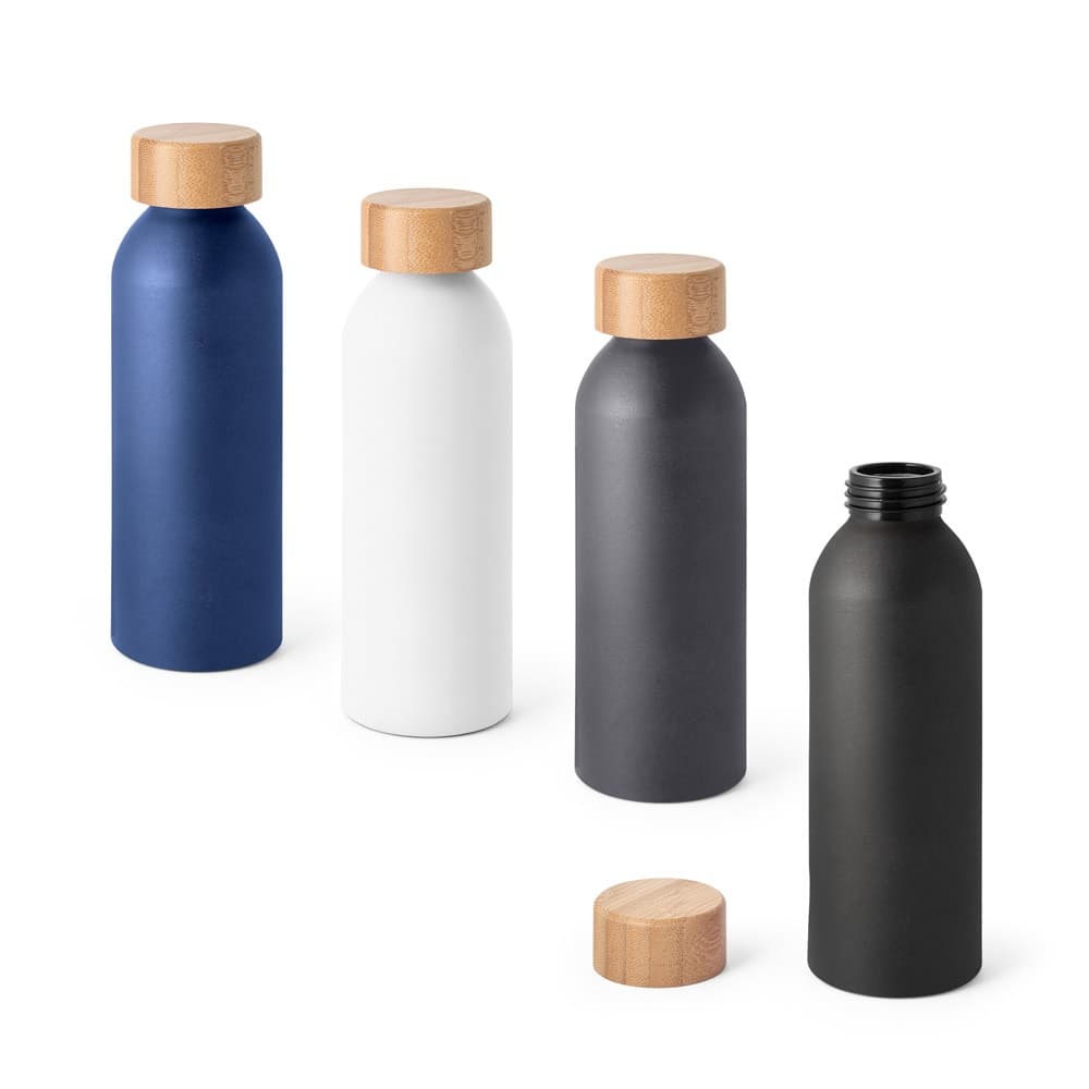 QUETA. Bottiglia in alluminio con coperchio in bambù 550 mL - vista 2