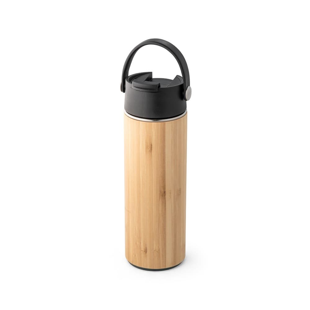 LAVER. Borraccia termica in bambù, PP e acciaio inox 440 mL - vista 1