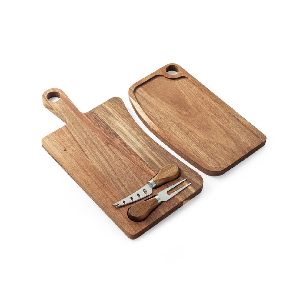 CASSIA. Tagliere per formaggi in legno di acacia con manico in cotone - vista 4
