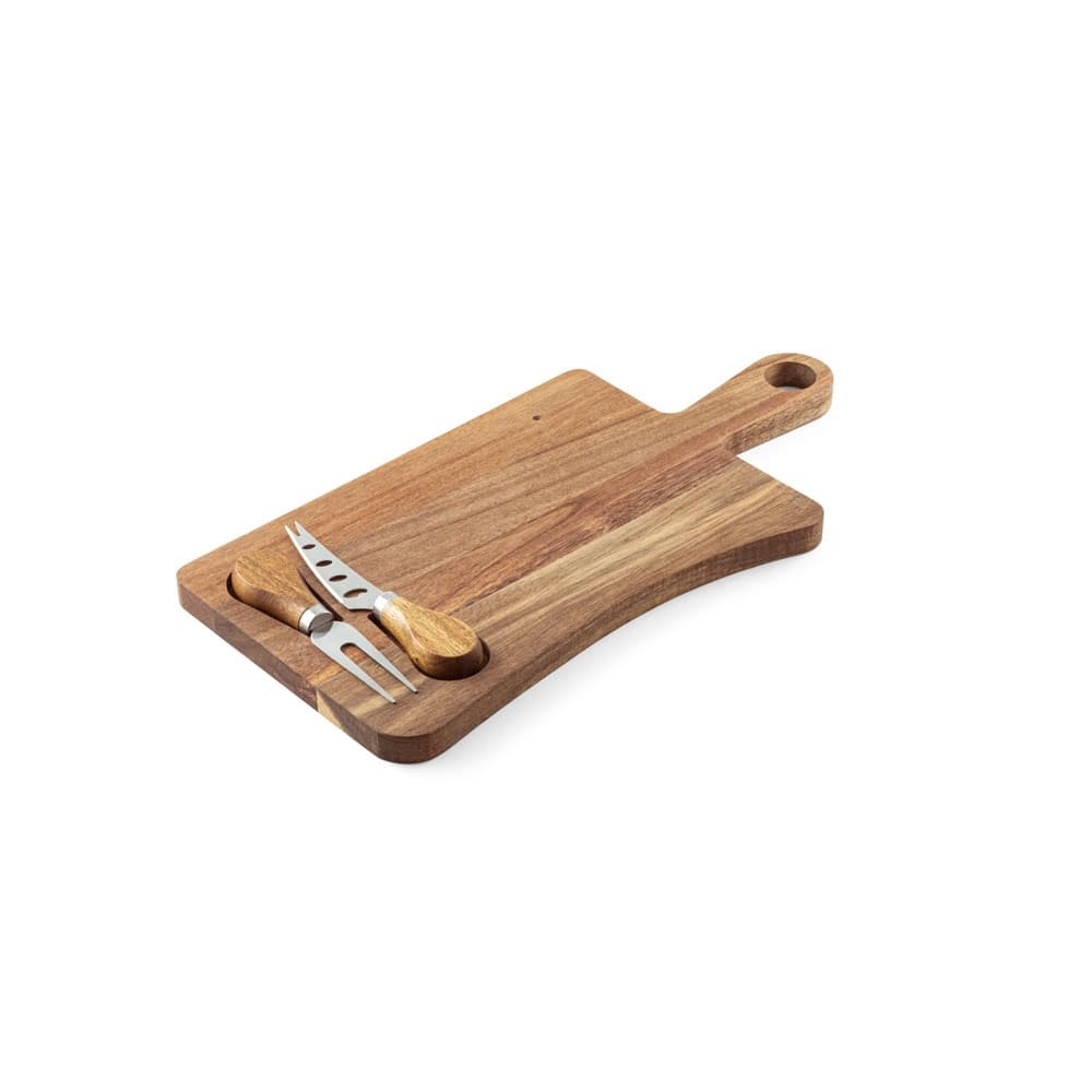 CASSIA. Tagliere per formaggi in legno di acacia con manico in cotone - vista 1