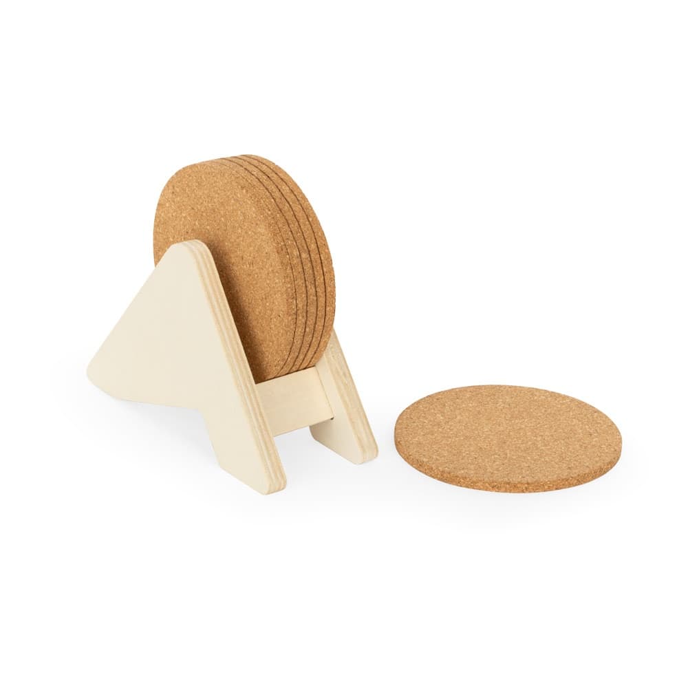 PLYCORK. Supporto in compensato con 6 sottobicchieri in sughero - vista 2