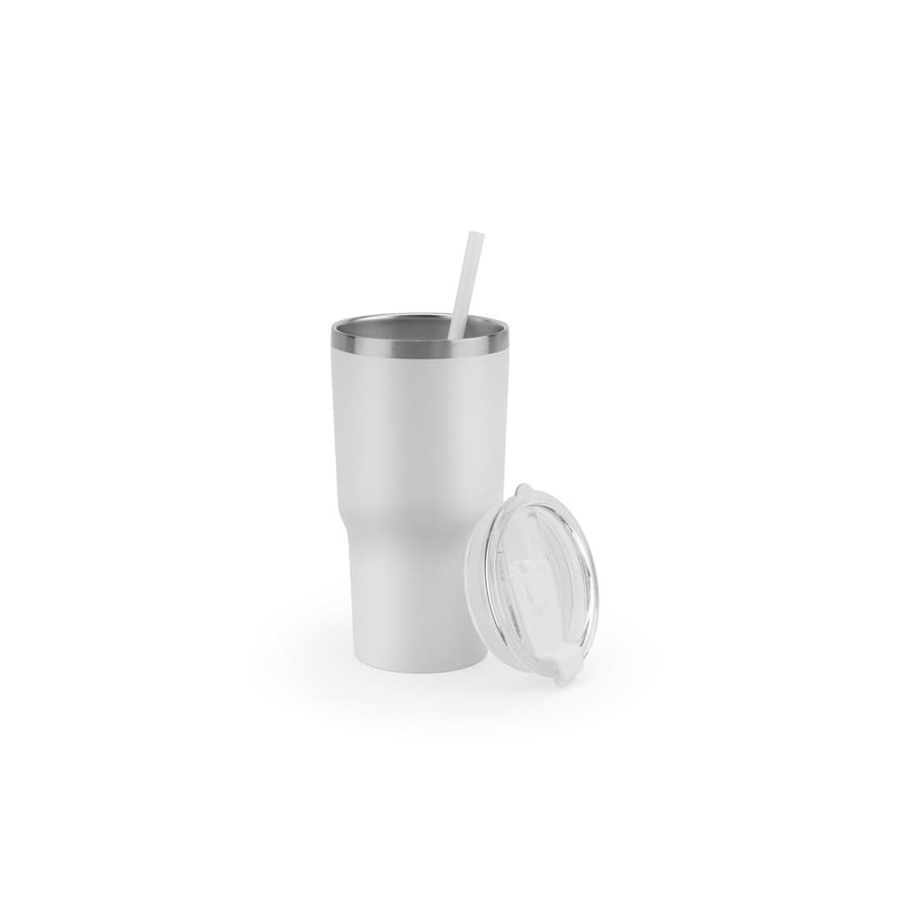 JOYNER M. Tazza da viaggio compatta in acciaio inossidabile (riciclata al 91%) con doppia parete isolata sottovuoto e finitura opaca da 600 ml - vista 3