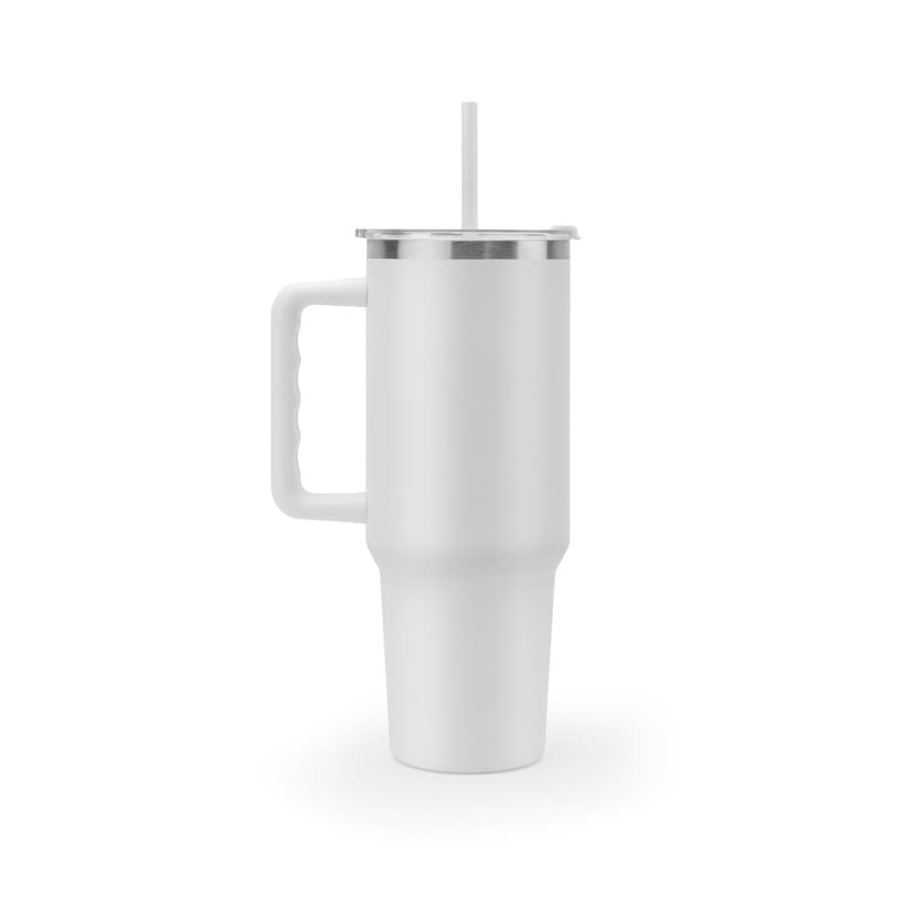 JOYNER XL. Tazza da viaggio grande in acciaio inossidabile (riciclata al 91%) con doppia parete isolata sottovuoto e finitura opaca da 1300 ml - vista 2