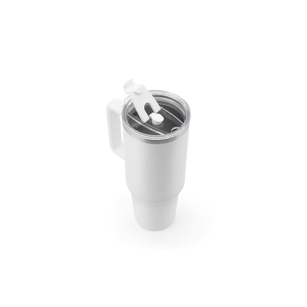 JOYNER XL. Tazza da viaggio grande in acciaio inossidabile (riciclata al 91%) con doppia parete isolata sottovuoto e finitura opaca da 1300 ml - vista 3