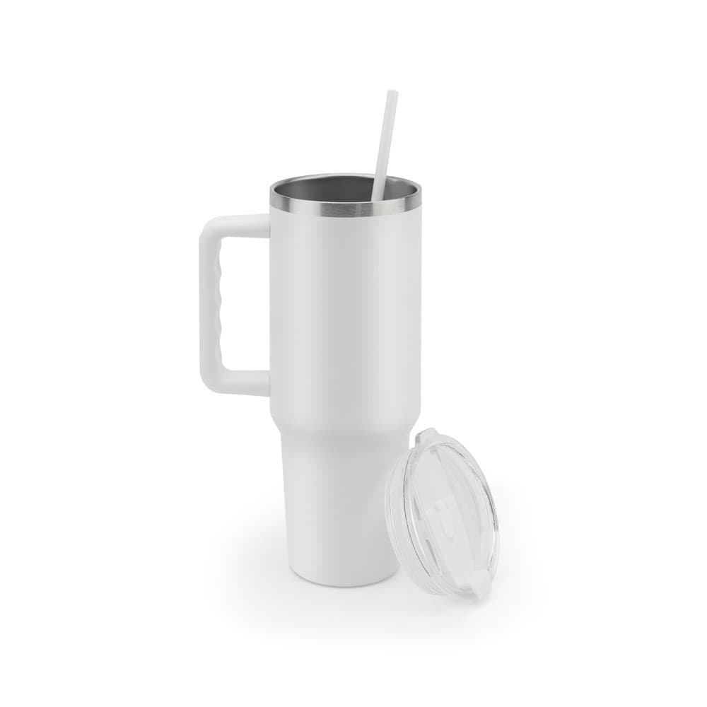 JOYNER XL. Tazza da viaggio grande in acciaio inossidabile (riciclata al 91%) con doppia parete isolata sottovuoto e finitura opaca da 1300 ml - vista 4
