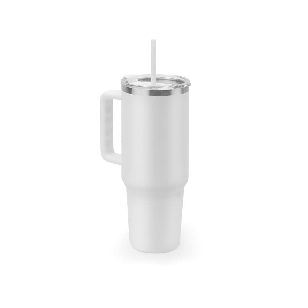JOYNER XL. Tazza da viaggio grande in acciaio inossidabile (riciclata al 91%) con doppia parete isolata sottovuoto e finitura opaca da 1300 ml - vista 1
