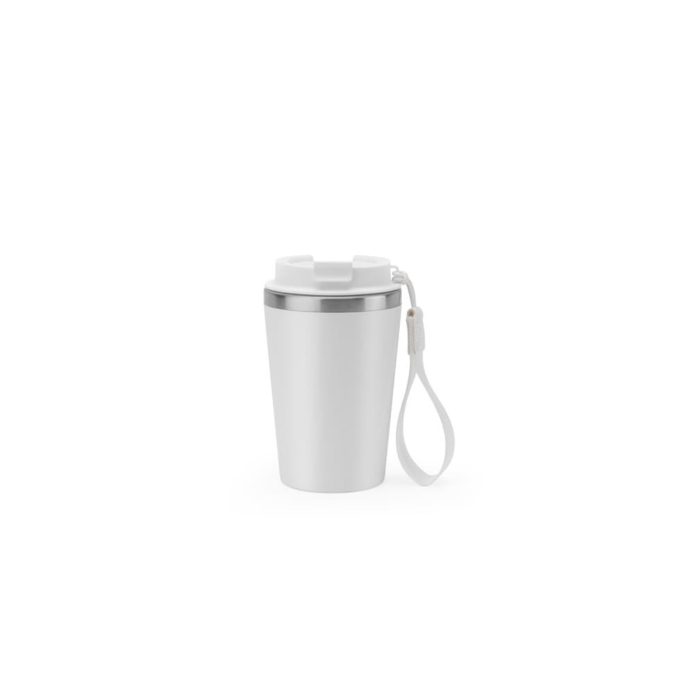 SPITZ. Bicchiere da viaggio in acciaio inossidabile (90% riciclato) e parete esterna in PP, con finitura opaca 440 ml - vista 1