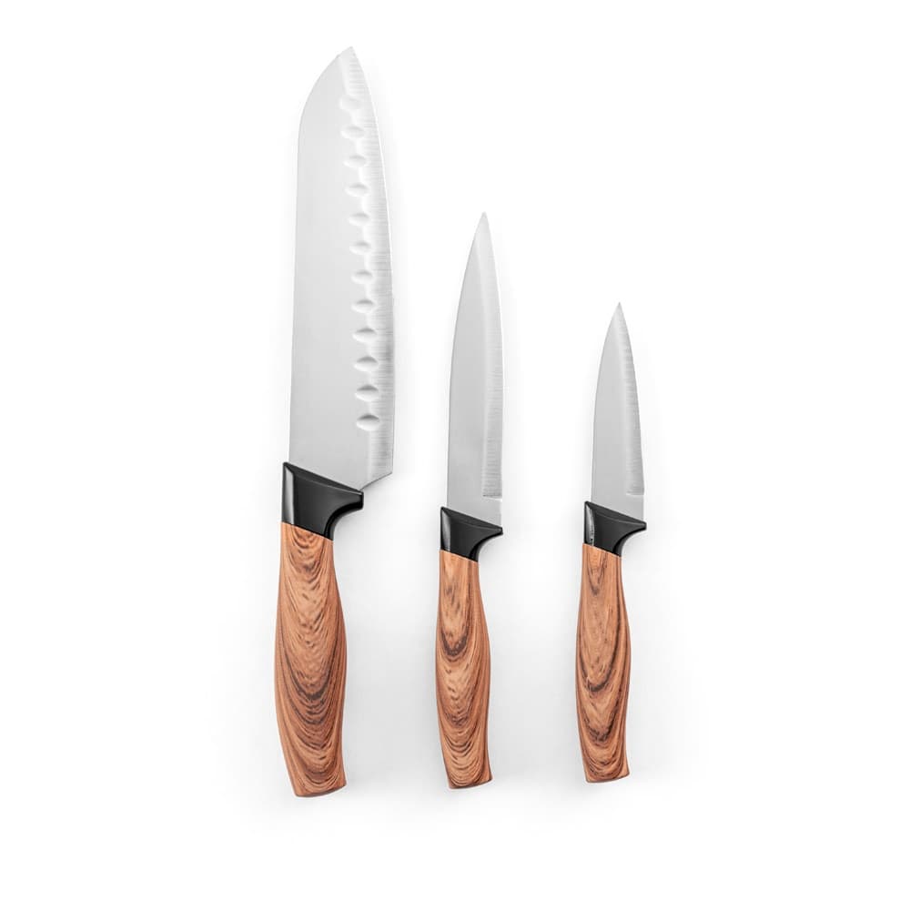 BAHARAT. Set di 3 coltelli da cucina con lama in acciaio inossidabile e manico ergonomico - vista 2