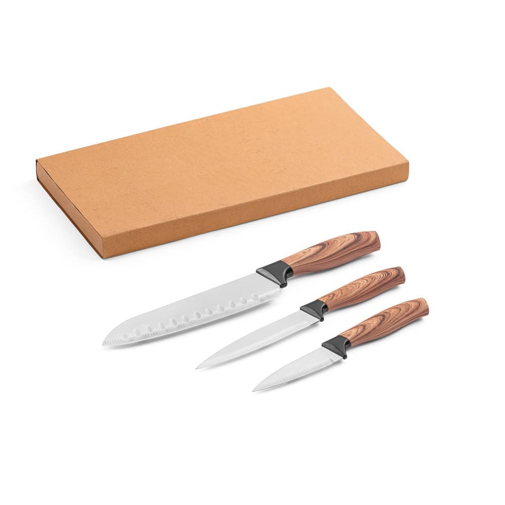 BAHARAT. Set di 3 coltelli da cucina con lama in acciaio inossidabile e manico ergonomico - vista 1
