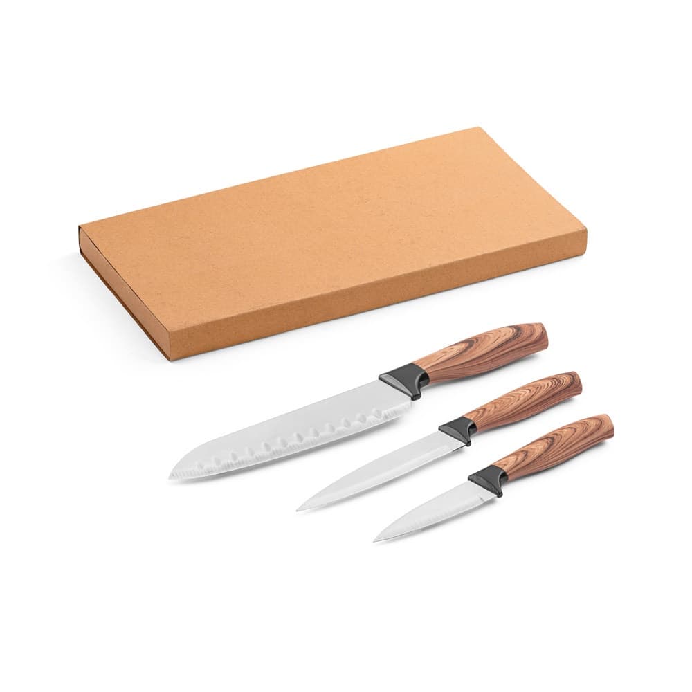 BAHARAT. Set di 3 coltelli da cucina con lama in acciaio inossidabile e manico ergonomico - vista 6