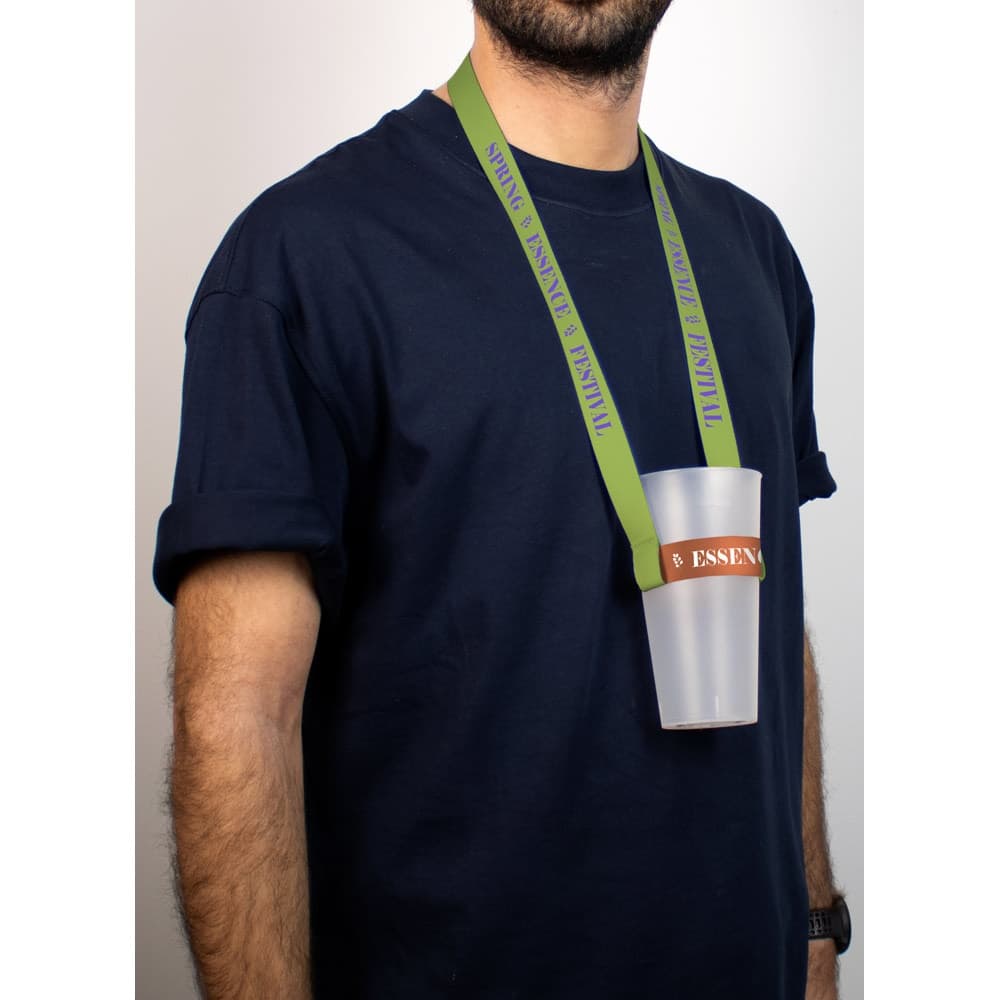 SHEFFIELD. SET Lanyard SUBLIMATION Lungo II (20 mm) Duo con lanyard sublimatico portabicchieri - vista 3