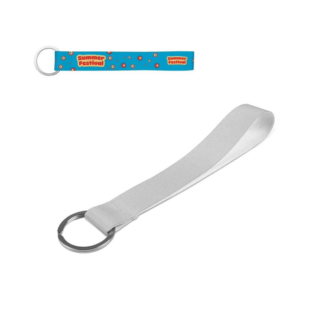 SLOUGH. SET Lanyard SUBLIMATION Short II (20 mm) in poliestere riciclato (100% rPET) con anello Ø 32 mm - vista 2