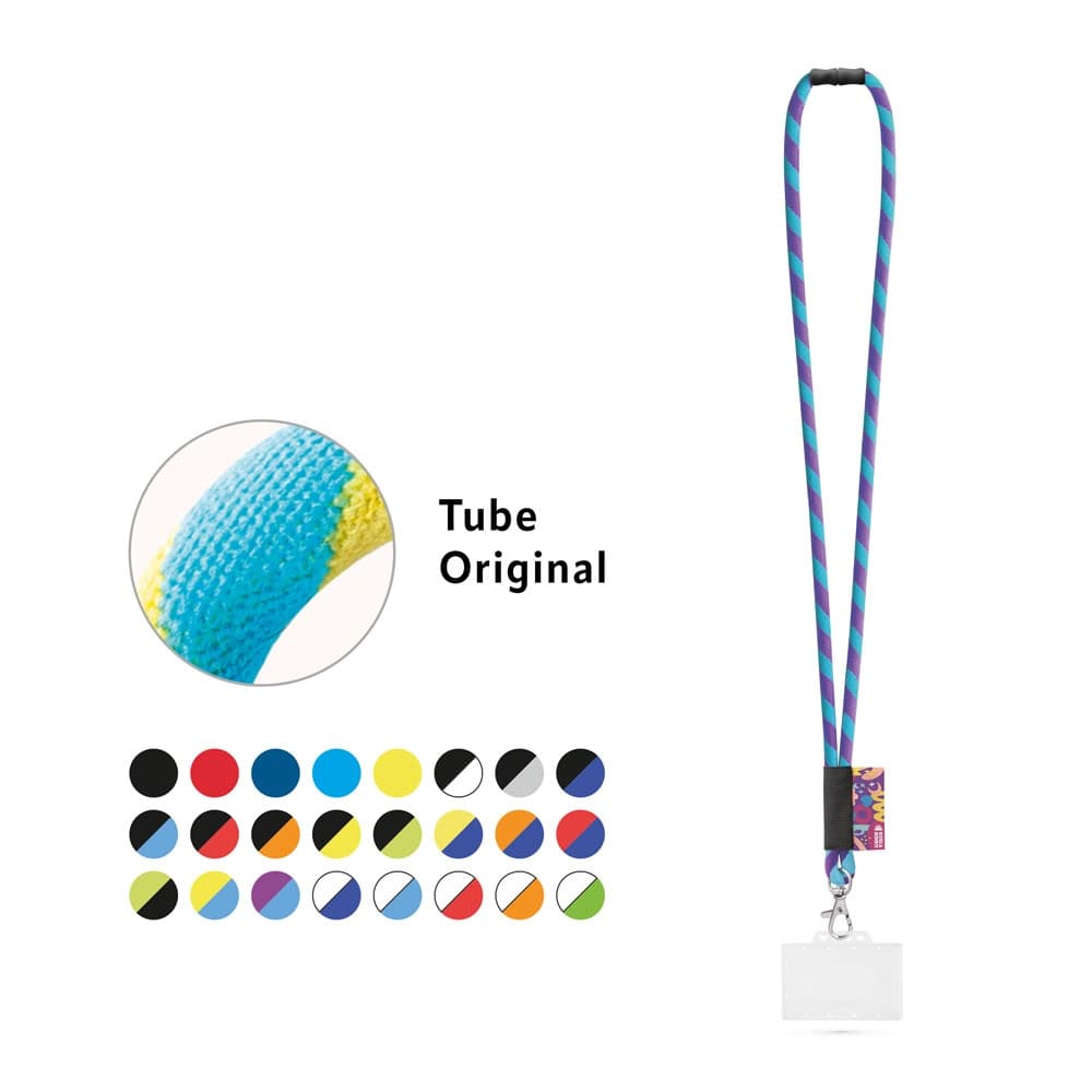 WATFORD. SET Lanyard Tube Long (Ø 7 mm) con moschettone a grilletto da 9 mm, chiusura di sicurezza da Ø 7 mm e porta badge/tessera rigido da 91 x 68 mm - vista 2
