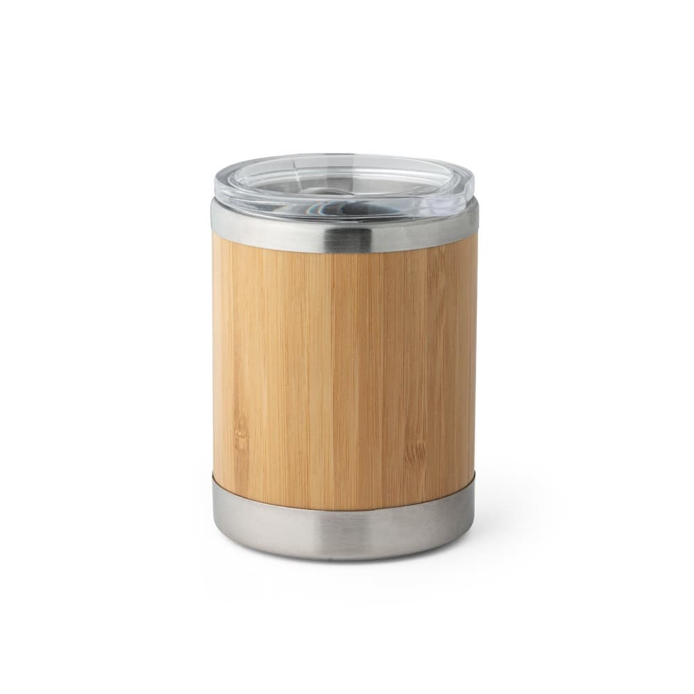 LYCKA. Bicchiere in acciaio inox e bambù 350 mL - vista 1
