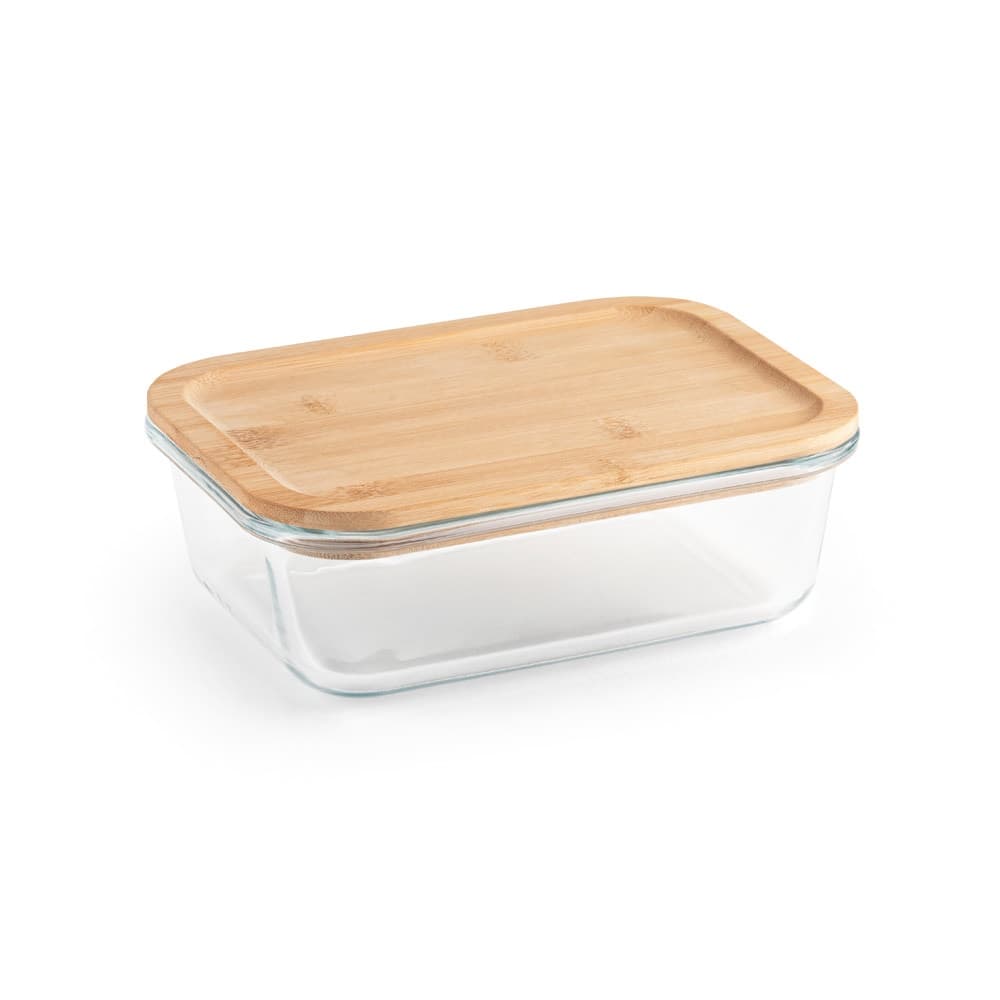 PORTOBELLO. Porta pranzo. Contenitore ermetico in vetro borosilicato e coperchio in bambù 1000 mL - vista 1