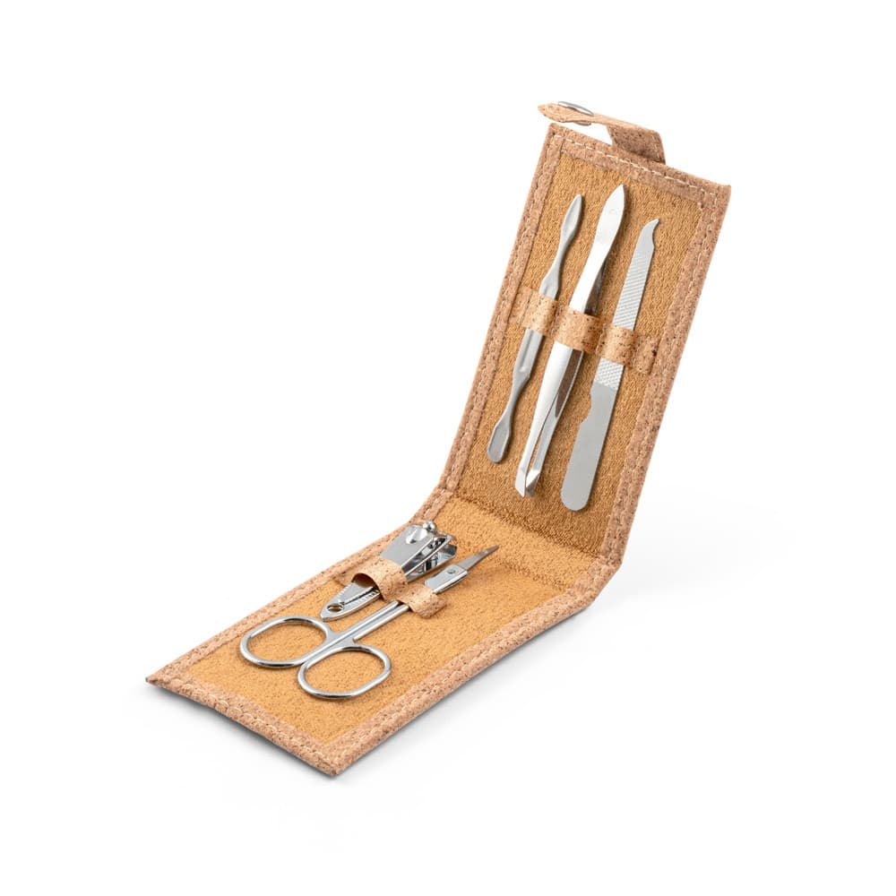 ZENA. Set manicure in sughero con accessori in acciaio inox - vista 4
