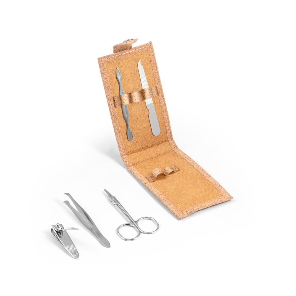 ZENA. Set manicure in sughero con accessori in acciaio inox - vista 5
