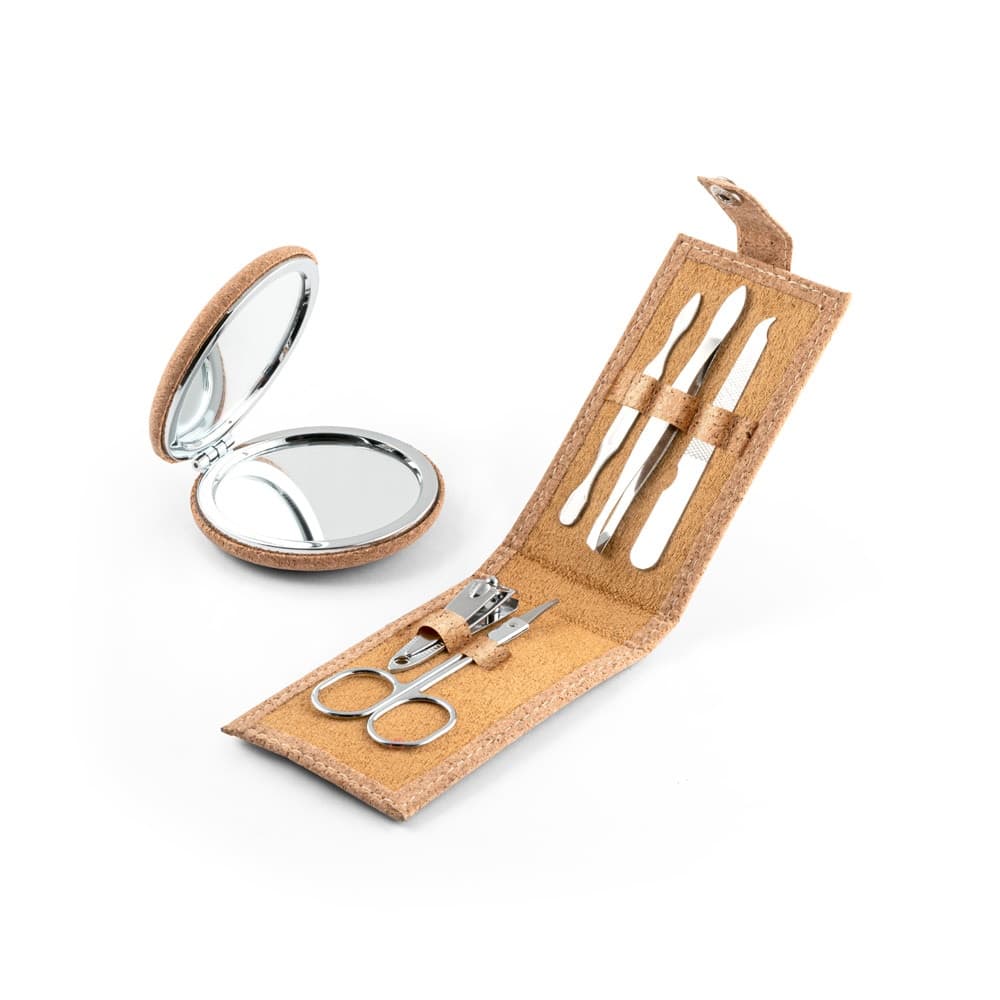 ZENA. Set manicure in sughero con accessori in acciaio inox - vista 6