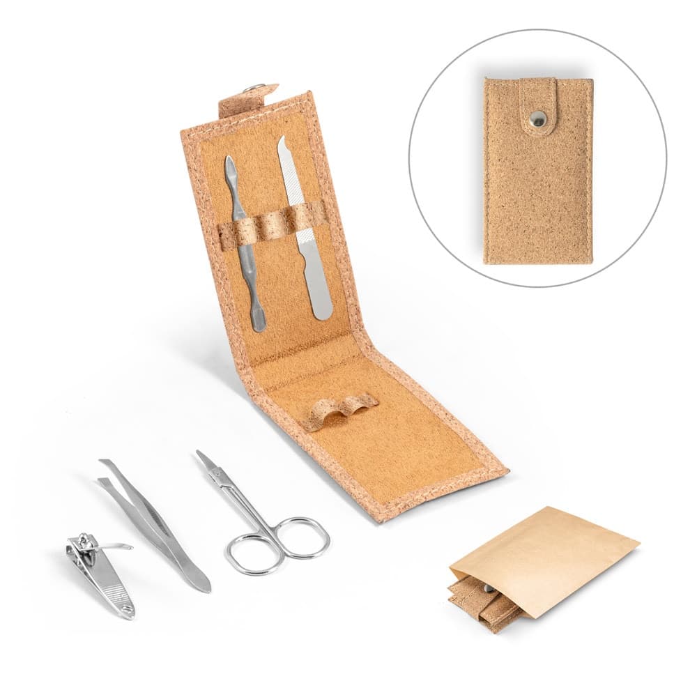 ZENA. Set manicure in sughero con accessori in acciaio inox - vista 8