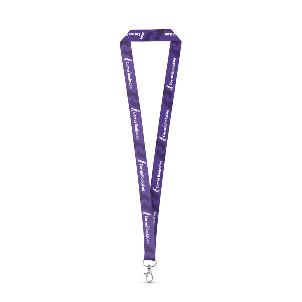 WINDSOR. SET Lanyard SUBLIMATION Long II (20 mm) in poliestere riciclato (100% rPET) con moschettone a leva da 20 mm - vista 1
