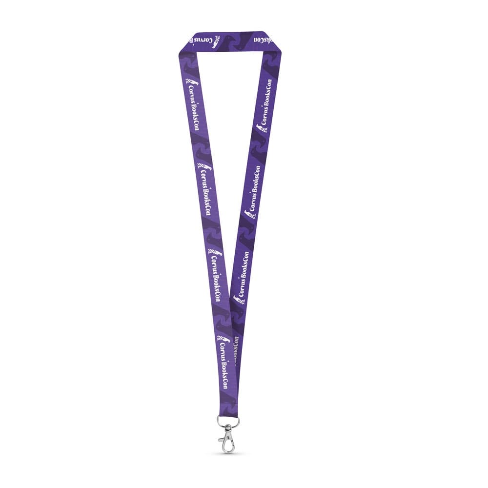WINDSOR. SET Lanyard SUBLIMATION Long II (20 mm) in poliestere riciclato (100% rPET) con moschettone a leva da 20 mm - vista 3