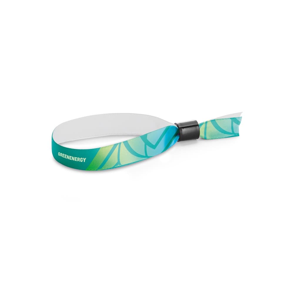 MENDOZA. SET Lanyard SUBLIMATION Slim I (15 mm) bracciale in poliestere con chiusura di sicurezza - vista 2
